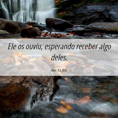 Picture 06 - Atos 3:5 BSL - Ele os ouviu, esperando receber algo - Bible Verse Picture