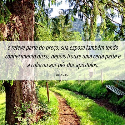 Picture 06 - Atos 5:2 BSL - e reteve parte do preço, sua esposa também - Bible Verse Picture