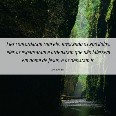 Picture 06 - Atos 5:40 BSL - Eles concordaram com ele. Invocando os - Bible Verse Picture