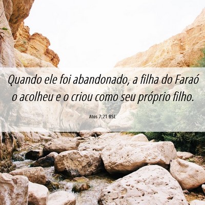 Picture 06 - Atos 7:21 BSL - Quando ele foi abandonado, a filha do Faraó o - Bible Verse Picture