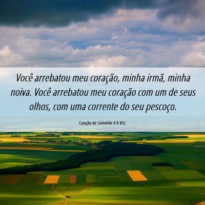 Picture 06 - Canção de Salomão 4:9 BSL - Você arrebatou meu coração, minha irmã, minha - Bible Verse Picture