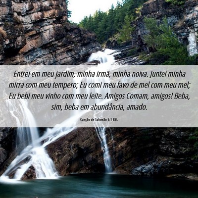 Picture 06 - Canção de Salomão 5:1 BSL - Entrei em meu jardim, minha irmã, minha noiva. - Bible Verse Picture