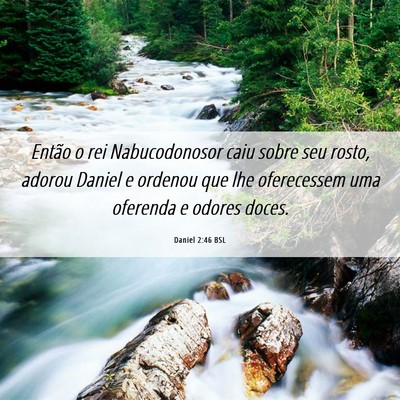 Picture 06 - Daniel 2:46 BSL - Então o rei Nabucodonosor caiu sobre seu rosto, - Bible Verse Picture