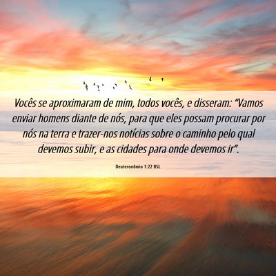 Picture 06 - Deuteronômio 1:22 BSL - Vocês se aproximaram de mim, todos vocês, e - Bible Verse Picture