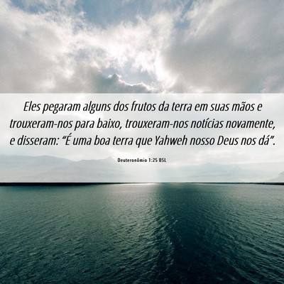 Picture 06 - Deuteronômio 1:25 BSL - Eles pegaram alguns dos frutos da terra em suas - Bible Verse Picture