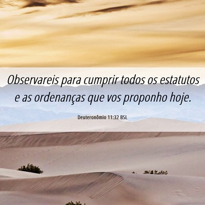 Picture 06 - Deuteronômio 11:32 BSL - Observareis para cumprir todos os estatutos e as - Bible Verse Picture