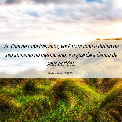 Picture 06 - Deuteronômio 14:28 BSL - Ao final de cada três anos, você trará todo o - Bible Verse Picture