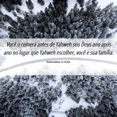 Picture 06 - Deuteronômio 15:20 BSL - Você o comerá antes de Yahweh seu Deus ano - Bible Verse Picture