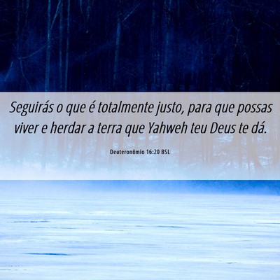 Picture 06 - Deuteronômio 16:20 BSL - Seguirás o que é totalmente justo, para que - Bible Verse Picture