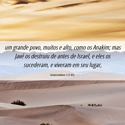 Picture 06 - Deuteronômio 2:21 BSL - um grande povo, muitos e alto, como os Anakim; - Bible Verse Picture