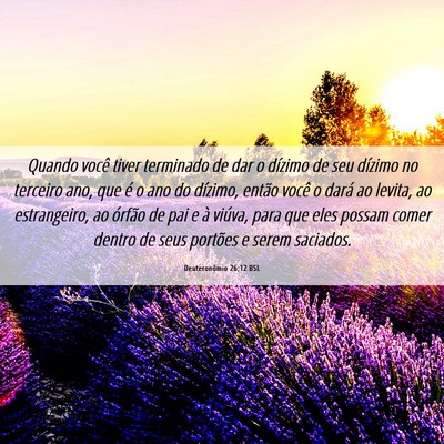 Picture 06 - Deuteronômio 26:12 BSL - Quando você tiver terminado de dar o dízimo de - Bible Verse Picture