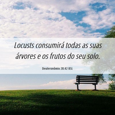 Picture 06 - Deuteronômio 28:42 BSL - Locusts consumirá todas as suas árvores e os - Bible Verse Picture
