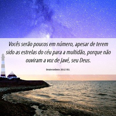 Picture 06 - Deuteronômio 28:62 BSL - Vocês serão poucos em número, apesar de terem - Bible Verse Picture