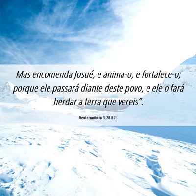Picture 06 - Deuteronômio 3:28 BSL - Mas encomenda Josué, e anima-o, e fortalece-o; - Bible Verse Picture