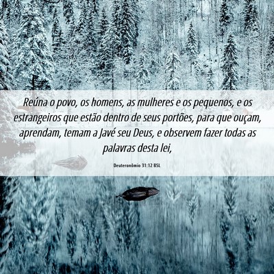 Picture 06 - Deuteronômio 31:12 BSL - Reúna o povo, os homens, as mulheres e os - Bible Verse Picture