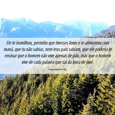 Picture 06 - Deuteronômio 8:3 BSL - Ele te humilhou, permitiu que tivesses fome e te - Bible Verse Picture