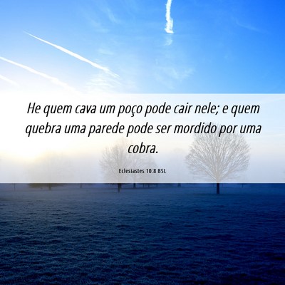 Picture 06 - Eclesiastes 10:8 BSL - He quem cava um poço pode cair nele; e quem - Bible Verse Picture