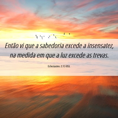 Picture 06 - Eclesiastes 2:13 BSL - Então vi que a sabedoria excede a insensatez, na - Bible Verse Picture