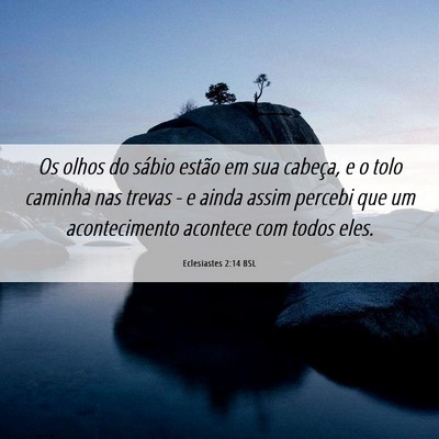 Picture 06 - Eclesiastes 2:14 BSL - Os olhos do sábio estão em sua cabeça, e o - Bible Verse Picture