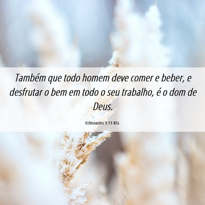Picture 06 - Eclesiastes 3:13 BSL - Também que todo homem deve comer e beber, e - Bible Verse Picture