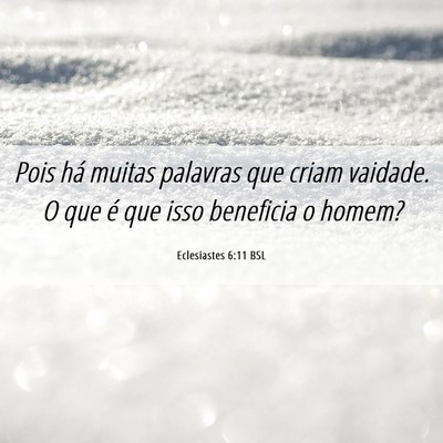 Picture 06 - Eclesiastes 6:11 BSL - Pois há muitas palavras que criam vaidade. O que - Bible Verse Picture