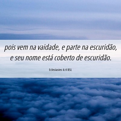 Picture 06 - Eclesiastes 6:4 BSL - pois vem na vaidade, e parte na escuridão, e seu - Bible Verse Picture