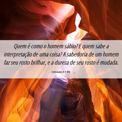 Picture 06 - Eclesiastes 8:1 BSL - Quem é como o homem sábio? E quem sabe a - Bible Verse Picture