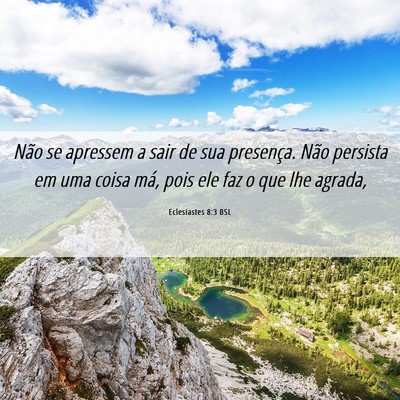 Picture 06 - Eclesiastes 8:3 BSL - Não se apressem a sair de sua presença. Não - Bible Verse Picture