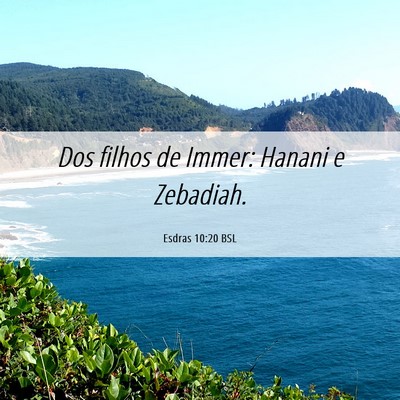 Picture 06 - Esdras 10:20 BSL - Dos filhos de Immer: Hanani e - Bible Verse Picture