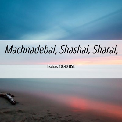 Picture 06 - Esdras 10:40 BSL - Machnadebai, Shashai, - Bible Verse Picture