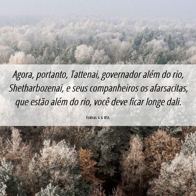 Picture 06 - Esdras 6:6 BSL - Agora, portanto, Tattenai, governador além do - Bible Verse Picture