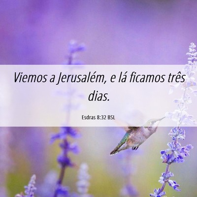 Picture 06 - Esdras 8:32 BSL - Viemos a Jerusalém, e lá ficamos três - Bible Verse Picture