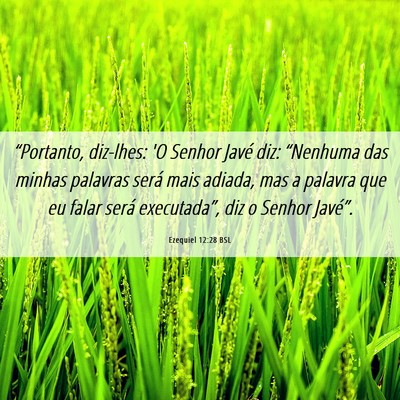 Picture 06 - Ezequiel 12:28 BSL - “Portanto, diz-lhes: 'O Senhor Javé diz: - Bible Verse Picture