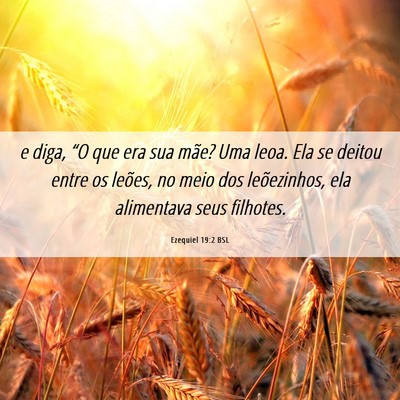 Picture 06 - Ezequiel 19:2 BSL - e diga, “O que era sua mãe? Uma leoa. Ela se - Bible Verse Picture