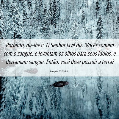 Picture 06 - Ezequiel 33:25 BSL - Portanto, diz-lhes: 'O Senhor Javé diz: 'Vocês - Bible Verse Picture