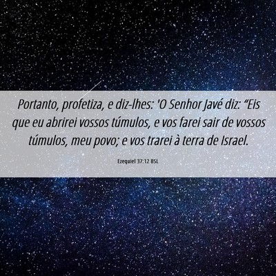 Picture 06 - Ezequiel 37:12 BSL - Portanto, profetiza, e diz-lhes: 'O Senhor Javé - Bible Verse Picture