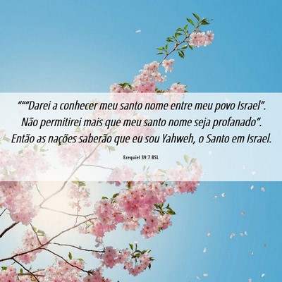 Picture 06 - Ezequiel 39:7 BSL - “““Darei a conhecer meu santo nome entre - Bible Verse Picture