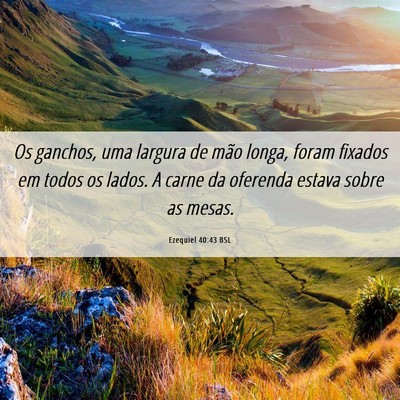 Picture 06 - Ezequiel 40:43 BSL - Os ganchos, uma largura de mão longa, foram - Bible Verse Picture
