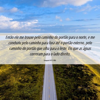 Picture 06 - Ezequiel 47:2 BSL - Então ele me trouxe pelo caminho do portão para - Bible Verse Picture