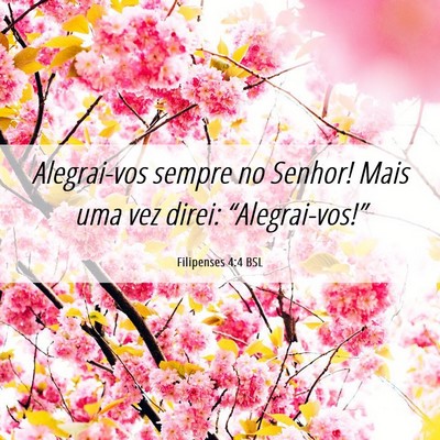 Picture 06 - Filipenses 4:4 BSL - Alegrai-vos sempre no Senhor! Mais uma vez direi: - Bible Verse Picture