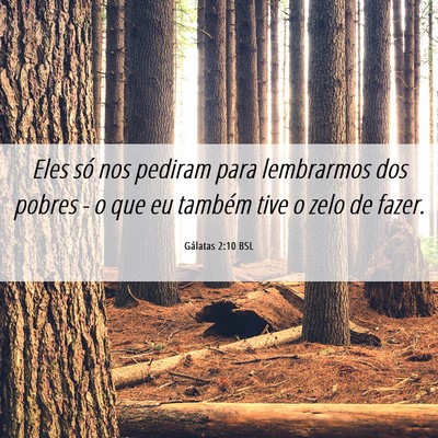 Picture 06 - Gálatas 2:10 BSL - Eles só nos pediram para lembrarmos dos pobres - - Bible Verse Picture