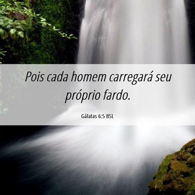 Picture 06 - Gálatas 6:5 BSL - Pois cada homem carregará seu próprio - Bible Verse Picture