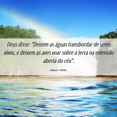 Picture 06 - Gênesis 1:20 BSL - Deus disse: “Deixem as águas transbordar de - Bible Verse Picture