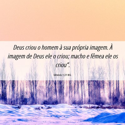 Picture 06 - Gênesis 1:27 BSL - Deus criou o homem à sua própria imagem. À - Bible Verse Picture