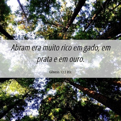 Picture 06 - Gênesis 13:2 BSL - Abram era muito rico em gado, em prata e em - Bible Verse Picture