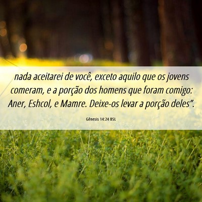 Picture 06 - Gênesis 14:24 BSL - nada aceitarei de você, exceto aquilo que os - Bible Verse Picture