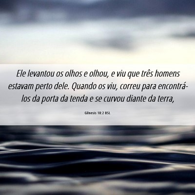 Picture 06 - Gênesis 18:2 BSL - Ele levantou os olhos e olhou, e viu que três - Bible Verse Picture