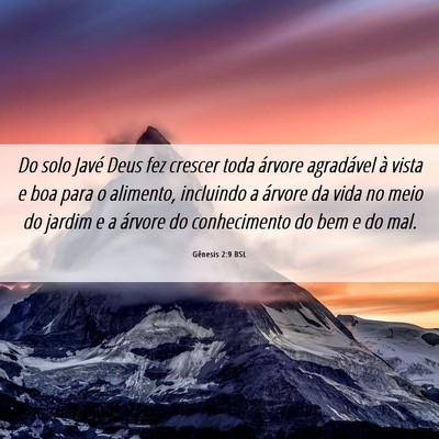 Picture 06 - Gênesis 2:9 BSL - Do solo Javé Deus fez crescer toda árvore - Bible Verse Picture