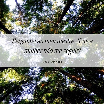 Picture 06 - Gênesis 24:39 BSL - Perguntei ao meu mestre: 'E se a mulher não me - Bible Verse Picture