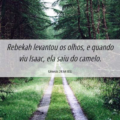 Picture 06 - Gênesis 24:64 BSL - Rebekah levantou os olhos, e quando viu Isaac, - Bible Verse Picture
